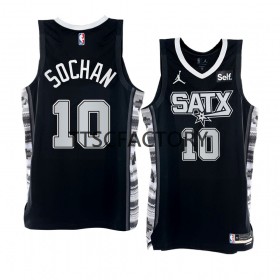 Maillot NBA San Antonio Spurs Jeremy Sochan 10 Nike 2022-23 Statement Edition Noir Swingman - Homme